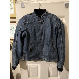 Tourmaster Indigo Women’s Denim Motorcycle Jacket Armor Blue XL 14-16